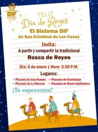 DIF SCLC lleva alegría de los Reyes Magos y Rosca de Reyes a barrios tradicionales