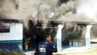 Se incendia base de la Policía Estatal en la zona Selva de Chiapas