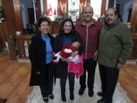 Mía Luna Villafuerte Pineda fue presentada en la casa de Dios parroquia San Judas Tadeo
