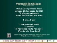 Dos módulos Itinerantes para vacunación a mayores de 18 años en San Cristóbal de Las Casas