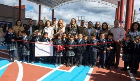 Inauguran domo en primaria José Vasconcelos; fortalecen espacios educativos en San Cristóbal
