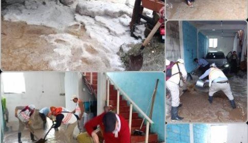 Fuerte lluvia y granizada azota a Zinacantán