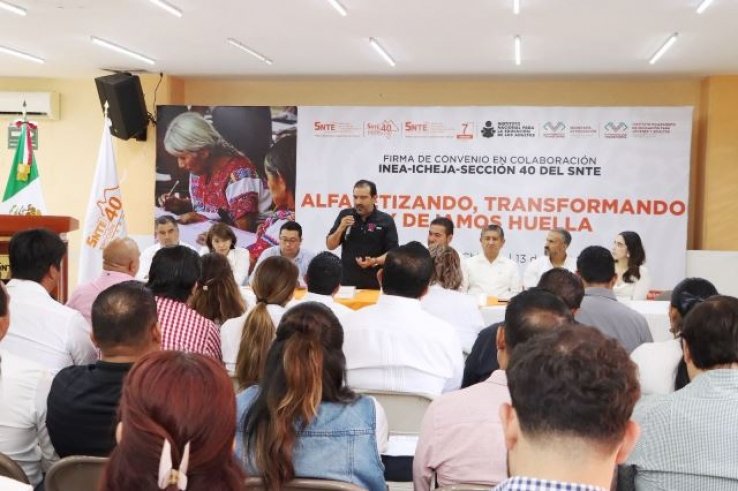 Icheja y Secci&oacute;n 40 del SNTE fortalecen la alfabetizaci&oacute;n en Chiapas con firma de convenio