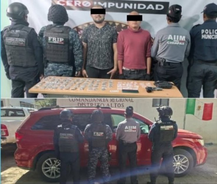 En San Crist&oacute;bal detienen a dos personas por el delito contra la salud