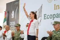 Eduardo Ram&iacute;rez acompa&ntilde;a a Claudia Sheinbaum en la inauguraci&oacute;n del Ecoparque La Ceiba en Palenque