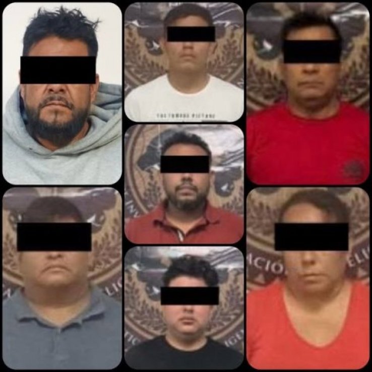 Detienen a 7 presuntos responsables del robo a cuentahabiente en Plaza &Aacute;mbar